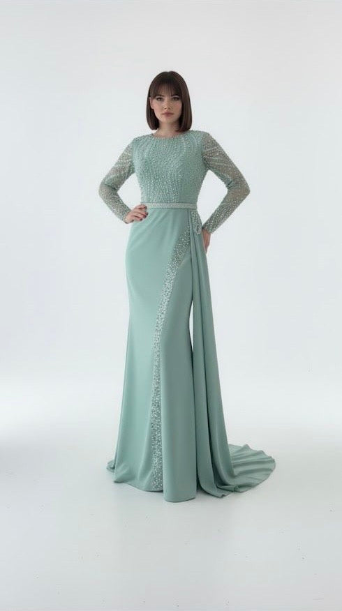 Long Sleeve Serene Sparkle Gown