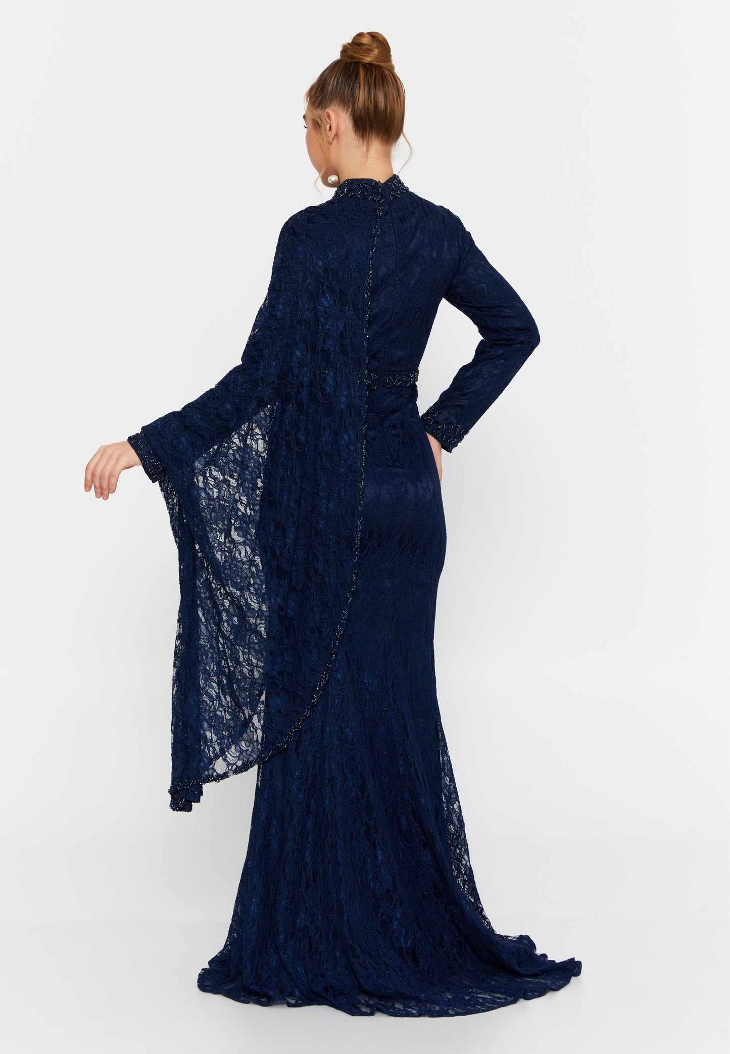 Long Sleeve Maxi Lace Mermaid Evening Dress