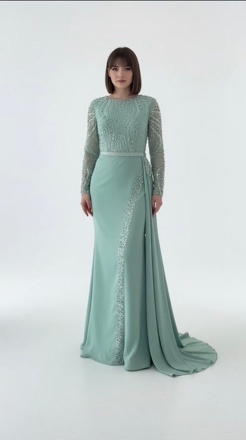 Long Sleeve Serene Sparkle Gown